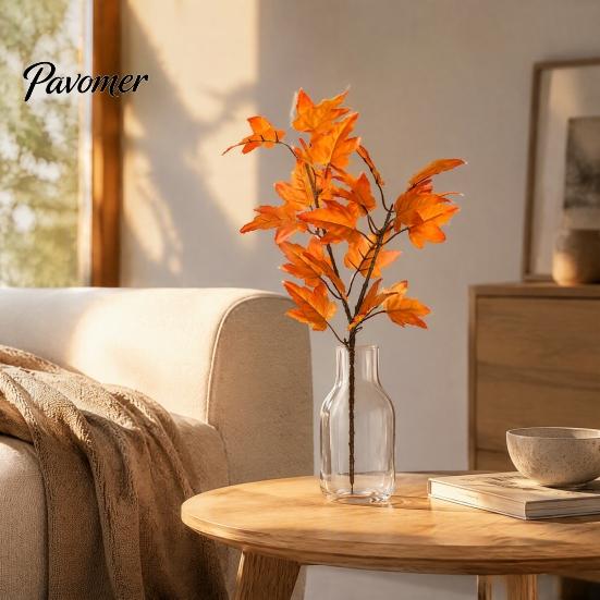 Decorative Maple Stems for Wedding Centerpieces Artificial Leaf Stems, Faux Branches, Autumn Silk Leaves Seasonal Fall Table Decorations Thanksgiving