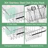 Adjustable, Expandable In-sink Dish Drying Rack, 304 Stainless Steel Metal Dish Drying Rack Organizer with Stainless Steel Dish Holders Inside the Sin