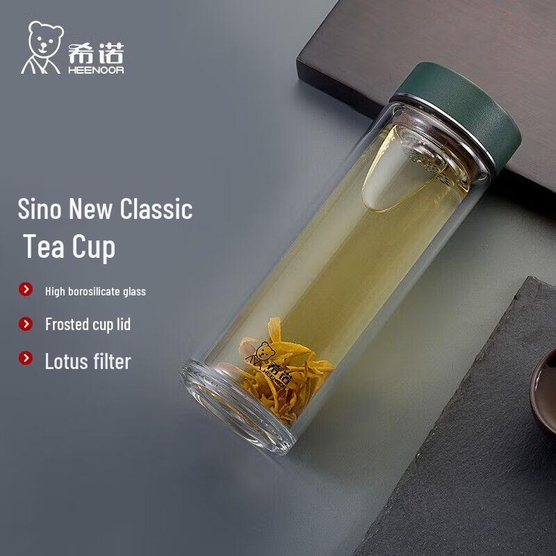 Heenoor Portable Heat-Insulated Glass Travel Mug