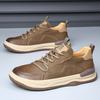 New Leather Men's Shoes Spring Breathable Crooked Clown Shoes Trend Versatile Hollow Casual White Shoes Men's Board Shoes