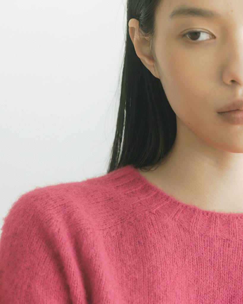 Halliobeuseukoteullaendeu Shaggy Dog Crew Neck Sweater - Blush