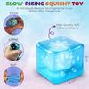 Snowflake Cube Squeeze Toy — Sky-Blue Stress-Relieving "Ice Cube" — Creative Squeezable Novelty.