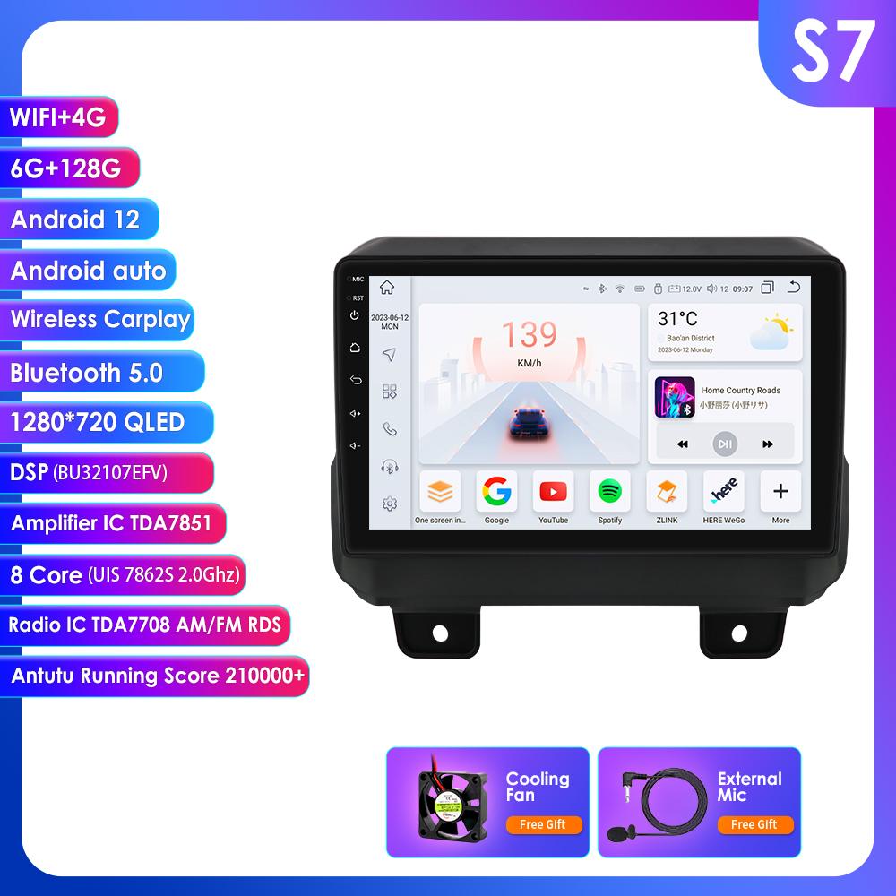 

2din Android авторадио для JEEP Wrangler JL 2018 2019 2020 2021 Gladiator автомобильный радиоприемник мультимедийный видеоплеер GPS Navi Carplay 4G интеллектуальный экран S5 8Core 4G 64G