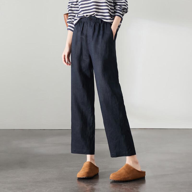 SOFSIL Women's Linen Straight Leg Cropped Pants