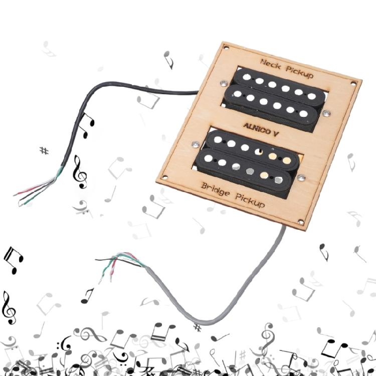 6 Strings Ceramic Magnet Pickup Guitar Replacement Neck and Bridge Set of 2Pcs