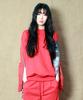 Deumakeu Unisex Zip-Up Sleeve Asymmetrical Graffiti Sweatshirt Red