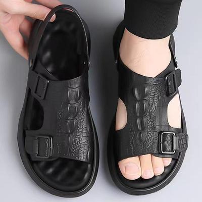 Sandalo Estivo da Uomo Open Toe con Plateau Altezza Scarpa Maschile Taglia Grande Economico Svuotamento Stile Coreano Traspirante Casual In Vendita Adulto