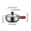 Multifunctional Stainless Sauce Pan with Clear Glass Lid Nonstick Coffee Butter Warmer for All Stove Types