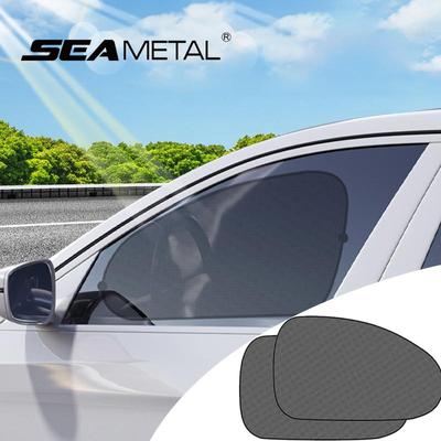2pcs Car Side Window Sun Shade UV Reflection Sun Visor Car Front/Rear Side Window Sun Shade Black Mesh Side Shield