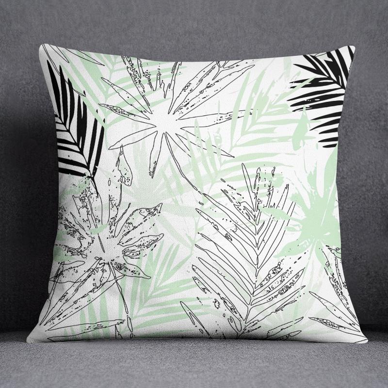 

Tropical Leaves Series Pillow Gift Home Office Decoration Pillow Bedroom Sofa Car Cushion Cover Pillow Case (45cm * 45cm) 16x16Inch