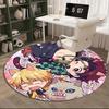 Chibi Characters Demon Round Carpet Chair Cushion Round Entryway Rug, Soft Round Rugs for Living Room, Bedroom, Circle Carpet Decor Gifts