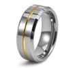 2026 Jewelry 8MM Wide Face Groove Diagonal Ring Men's Fashion Unisex Style Ring Accessories