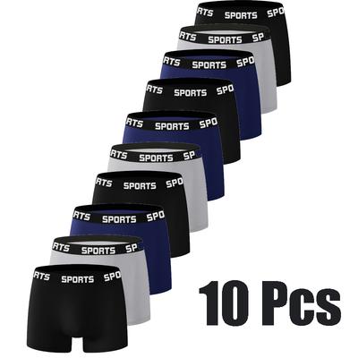 10 STÜCK Herren SPORT Boxershorts Unterwäsche Komfort Trend Slips Mann Einfache Atmungsaktive Unterhosen