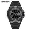Sanda Men's Multifunctional Dual Display Luminous Waterproof Sports Watch for Teens