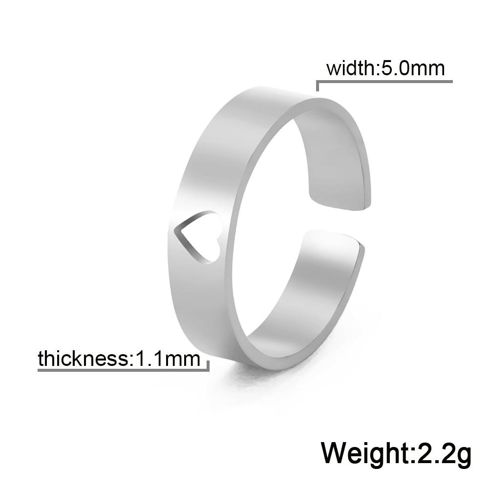 

Teamer Stainless Steel Ring for Woman Geometric Adjustable Open Finger Ring Heart Flower Leaf Snake Jewelry Valentine s Day Gift Adjustable