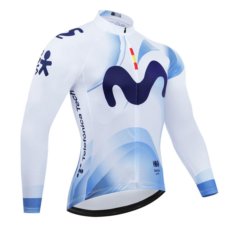 

Командная форма Movistar Autumn Pro для шоссейного велоспорта 19D Комплект с лямками Униформа для МТБ Велосипедная одежда Быстросохнущая Велосипедная одежда Мужская Длинная велоодежда S