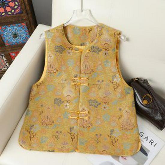 

Elegant 2026 Women s Spring/Autumn Embroidered Tang Vest 4XL жовтий