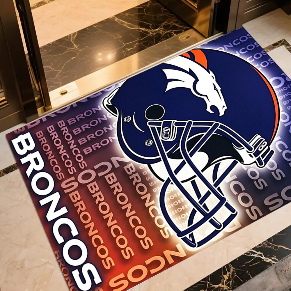 Denver Broncos Logo Floor Rug Office Rug Design For Decorate Room Hallway Outdoor Dining Room Antislip Carpet Decorate Offices Best For Christmas