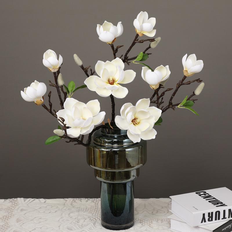 New Chinese Style Magnolia & Orchid Artificial Flower - 3 Head Arrangement for Home Decoration
