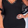 Women's Business Career Commute Dress Long Sleeve V-Neck Sexy Knee Length Dress