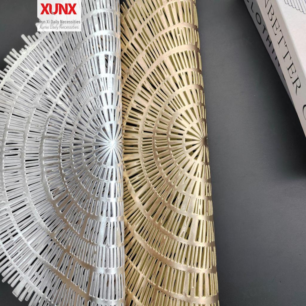 PVC Hollow Heat-Insulation Hot Stamping Placemat - Western Style Best Seller