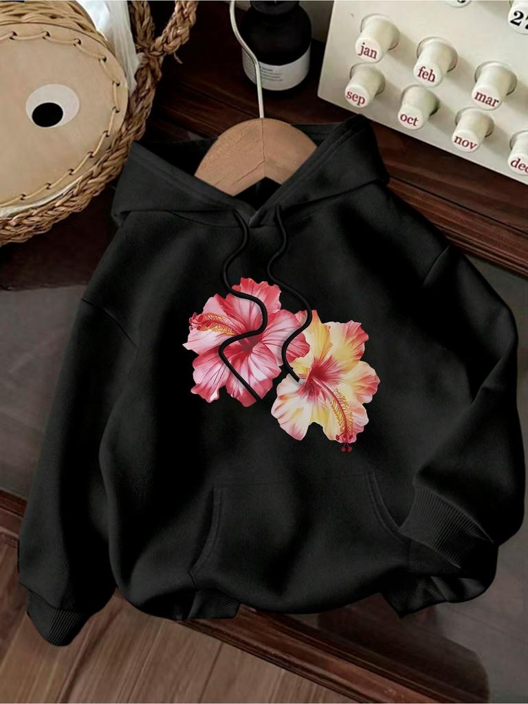 Colorful Printed Pattern Men's and Women's Autumn and Winter Round-neck Hoodies Casual Long-sleeved Tops and Sweatshirts