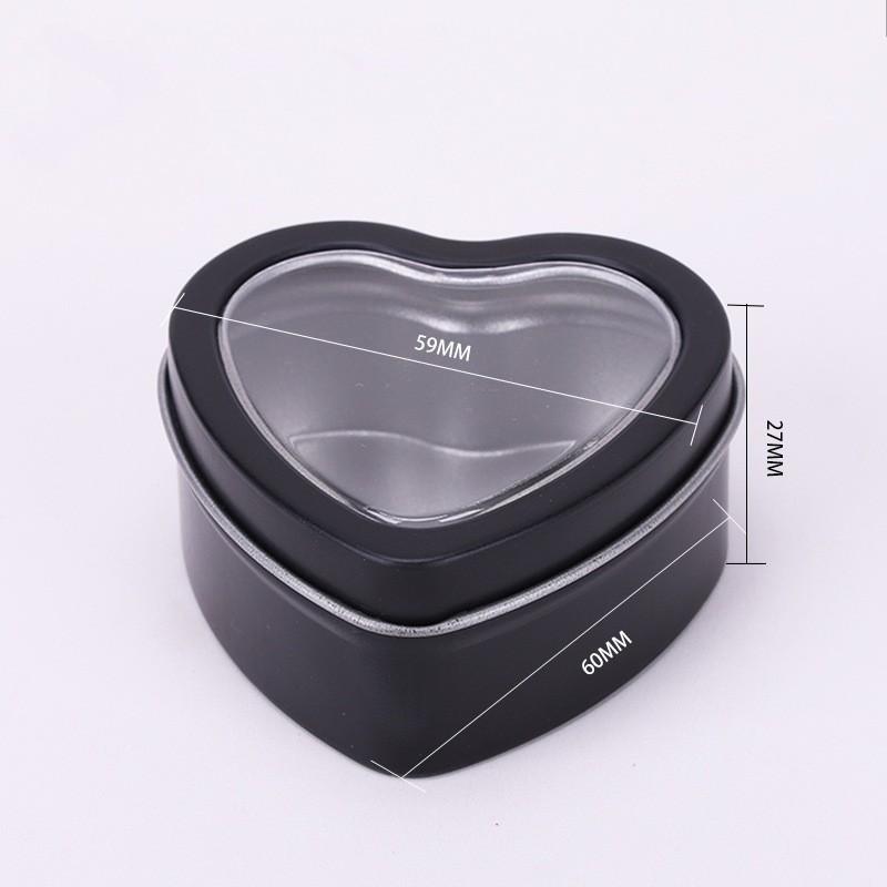 1Pc Heart Shape Aluminum Tin Jar for Cream Balm Nail Candle Cosmetic Container Refillable Tea Cans Metal Box Candy Packaging Box