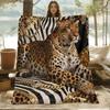 1pc Comfortable And Luxurious Leopard Print Necklace Flannel Blanket, Suitable for All Seasons, Cooling Blanket, Soft And Breath
