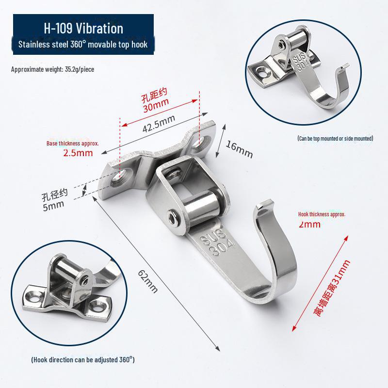 Black Stainless Steel Single Clothes Hook for Home, Hotel, or Bathroom Use