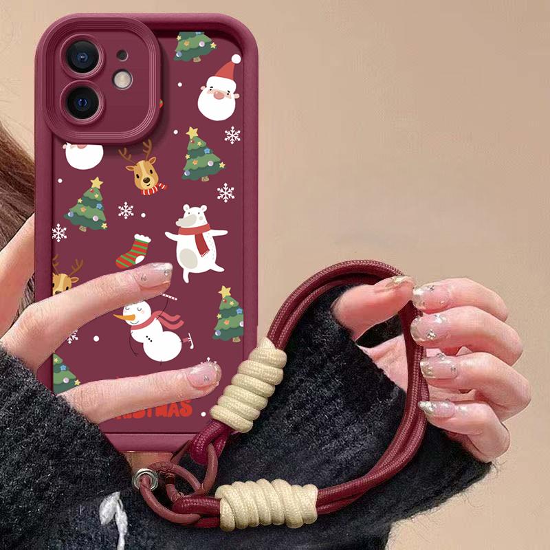 Cute Christmas Red Chain Phone Case For Huawei P20 P30 P40 P50 Pro Mate 20 30 40 50 Pro Lite Nova 5i 5T 11 Play 60 Plus Cover