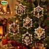 6pcs 2D Flat Diamond Painting Ornaments Pearl Wooden Tag Pendants  Home Decor