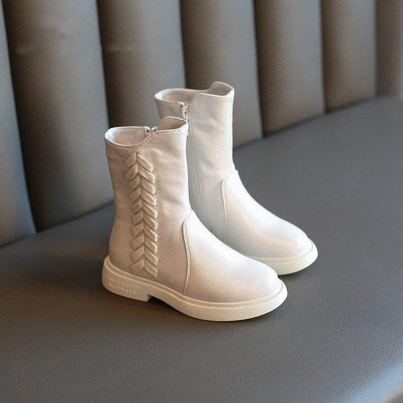 

Дівчачий Dr. Дитячі черевики Martens 2026 Британський стиль, до середини гомілки - Осінь/Зима, Вельвет, М яка підошва, Шкіра 17.5cm Size 28