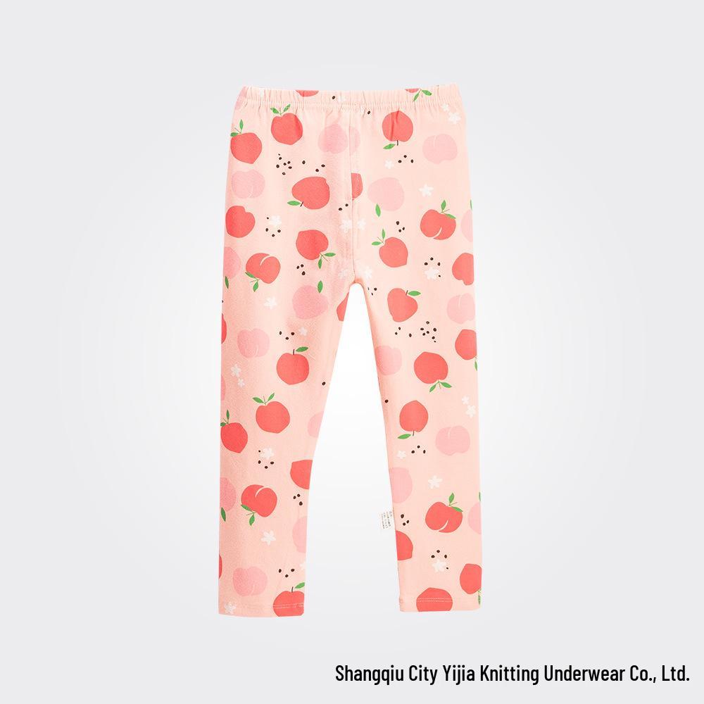 2025 Herbsthose für Kinder, Klasse A, Lycra & Reine Baumwolle, Cartoon-Print, Eng anliegend, Unisex, Warme Funktionsunterwäsche