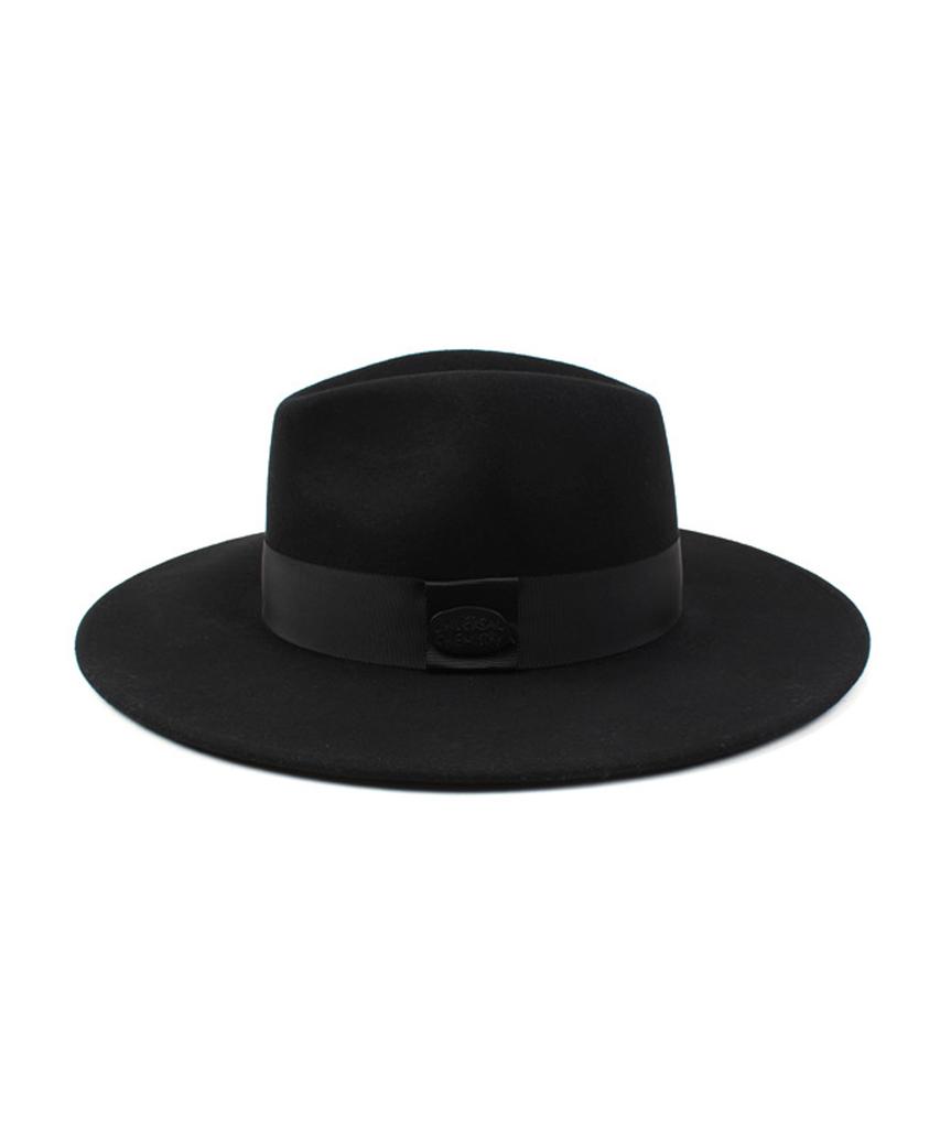 Yunibeosyeolkemiseuteuli Black Metal Line Wool Fedora Bk Line Fedora