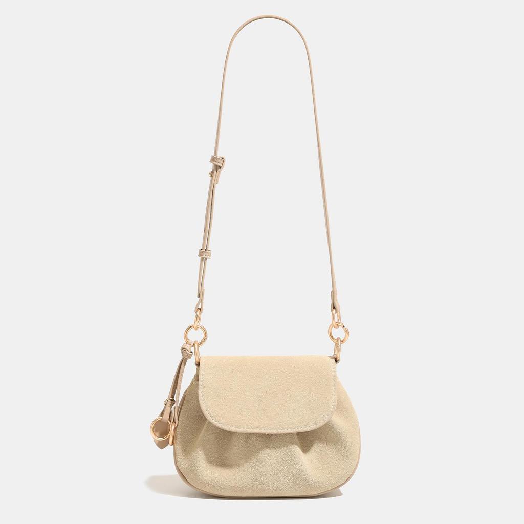 Small Bag, Women's Retro Flip Style Single Shoulder Armpit Bag, High-end Suede Crossbody Pig Bag