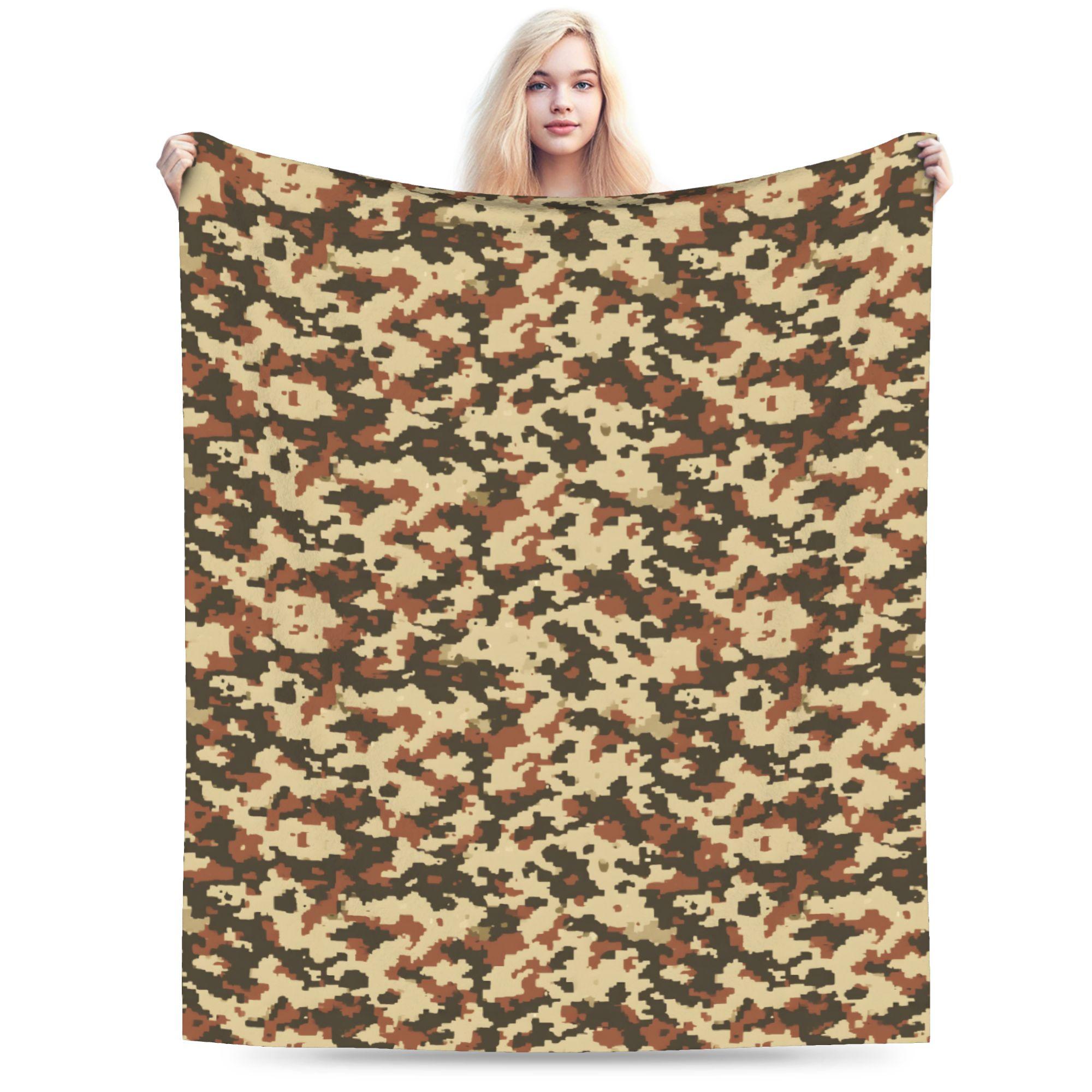 Camo Camouflage Blanket Flannel Decoration Portable Warm Throw Blankets for Bedding Office Bedspread 75X95CM
