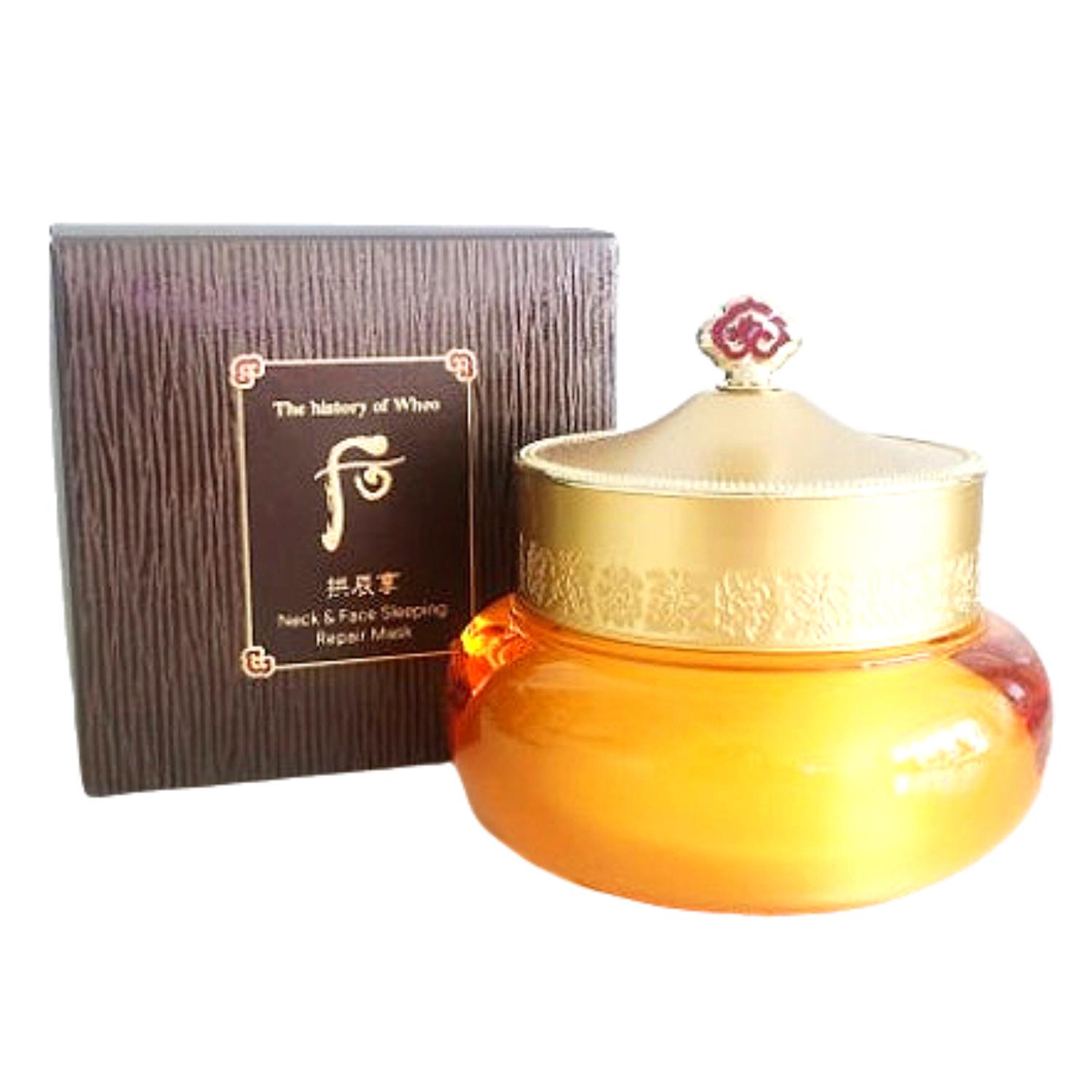 

The History of Whoo Gongjinhyang Neck & Face Sleeping Repair Mask 75ml | Korean Herbal Overnight Firming & Anti-Aging Care 75ml