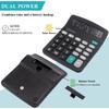Desk Calculator, Basic Office Calculator with 12 Digits Large Display, Dual Solar Power and Battery, 4 Function Simple Calculation, Big Button for