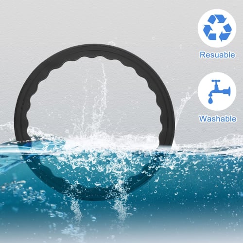 uxcell Set of 4 Bar Stool Leg Protector Rings for 16.5" to 18.5" Round Base Pads, Non-Slip Silicone Chair Leg Floor Protectors, Protect Wood Floors Wi