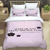 3-Piece M-Mary -Q-Quant- t PrintedDuvet Cover Set – Includes 1 Duvet Cover and 2 Pillowcases; Suitable for Home and Dorm Use