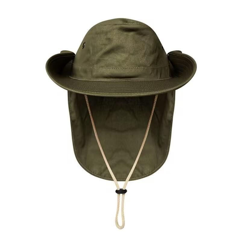 Men Bucket Hat with Shawl Summer Face Neck Protection Breathable Outdoor Hiking Camping Fishing Hat Neck Flap Anti-UV Sun Cap
