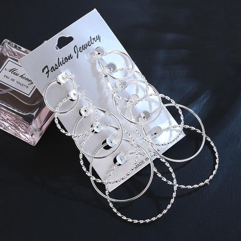 Exaggerated Metal Hoop Earrings Set: 6 Pairs - Trendy, Statement Circle Hoops for Nightclub Style