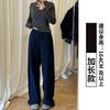 Women Fleece Lined Banana Wide Leg Casual Sports Pants 2026 Warm Straight Trousers