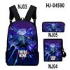 Classic Popular Cute Tribe Nine 3D Print 3pcs/Set Pupil School Bags Laptop Daypack Backpack Inclined Shoulder Bag Pencil Case
