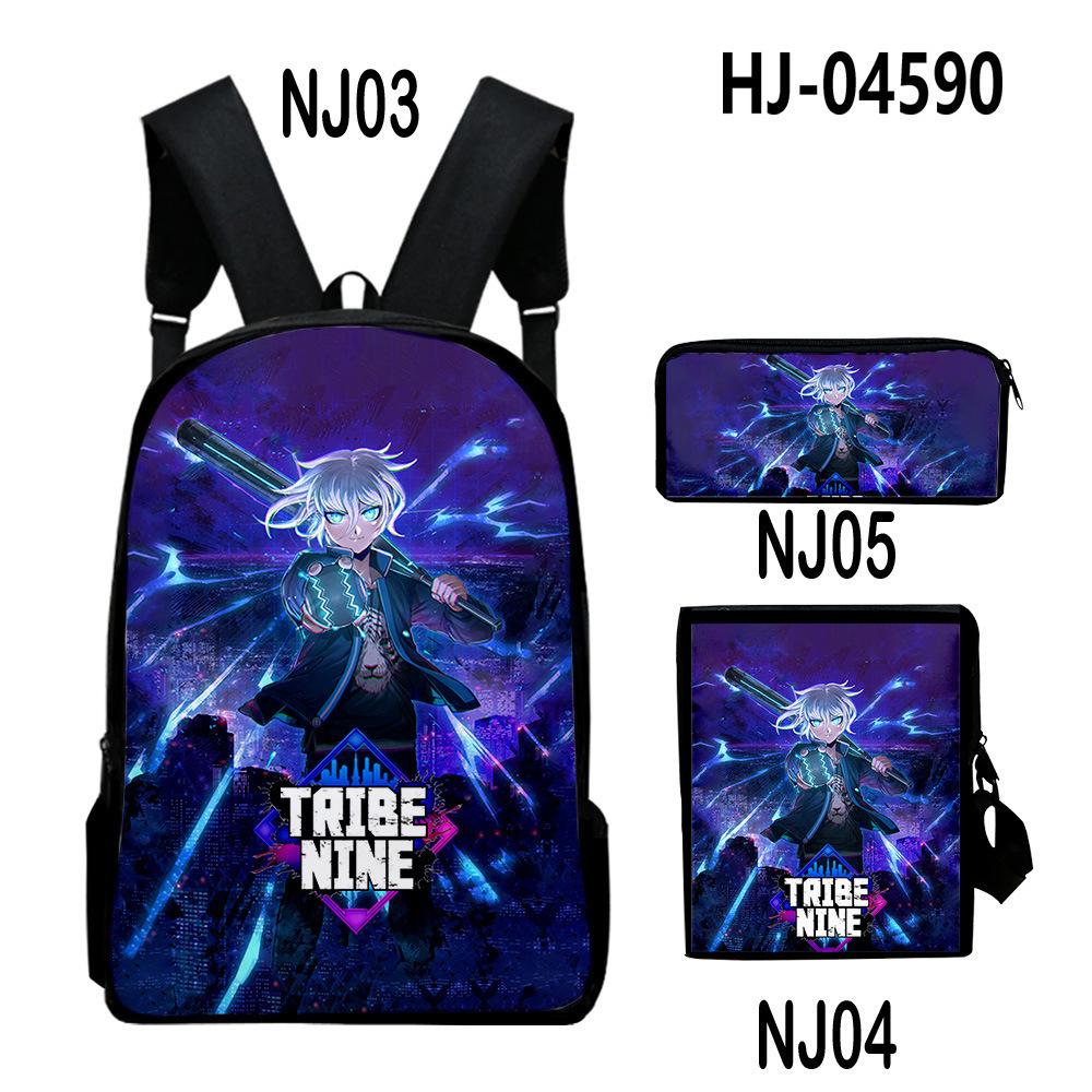 Classic Popular Cute Tribe Nine 3D Print 3pcs/Set Pupil School Bags Laptop Daypack Backpack Inclined Shoulder Bag Pencil Case