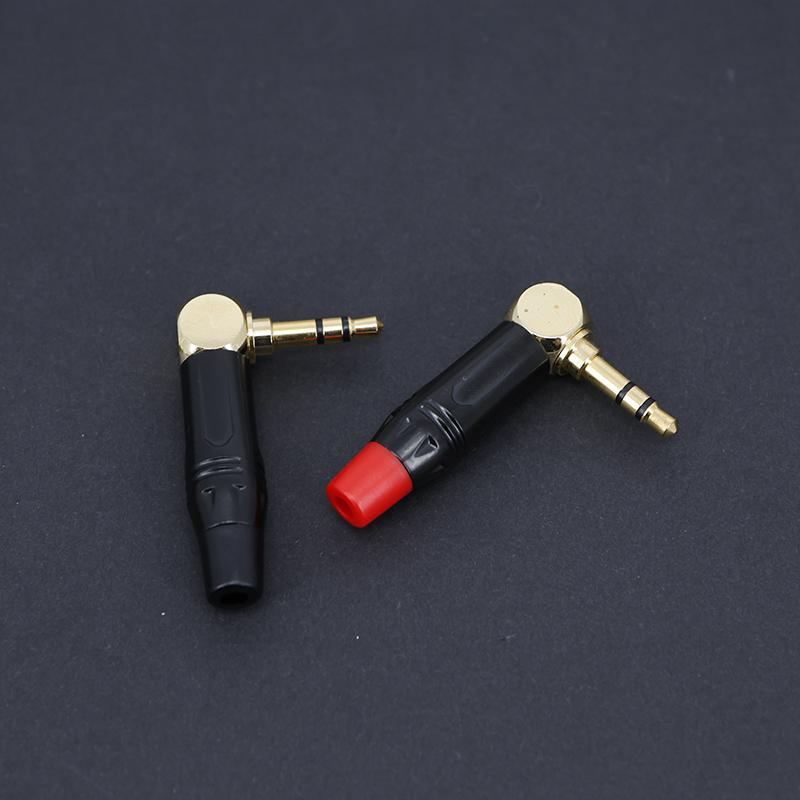 3.5mm audio male Gold-Plated Dual Channel Plug 3pole Stereo angle Earphone Welding Head DIY 90 Degree L-Shaped Bend Head Wall