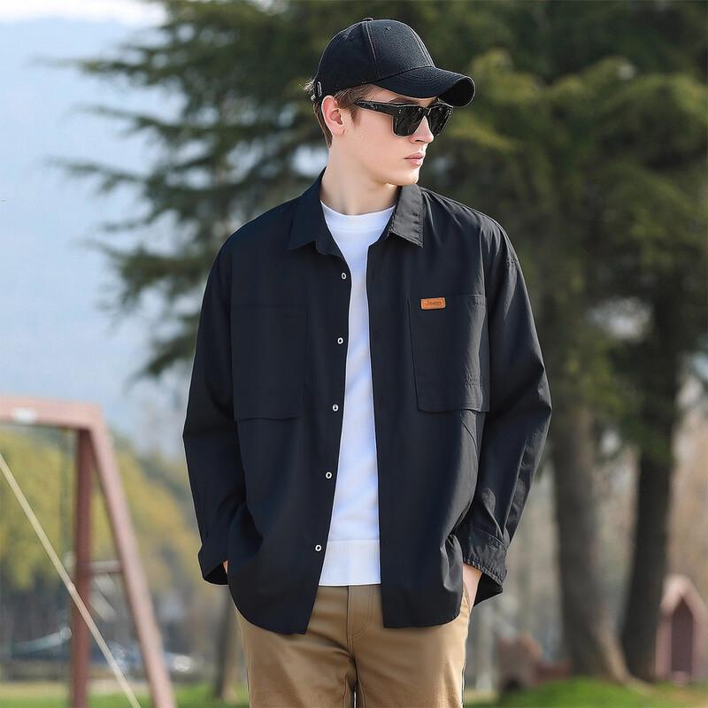 

JEEP Men s Spring Comfort Lapel Long-Sleeve Shirt 2XL