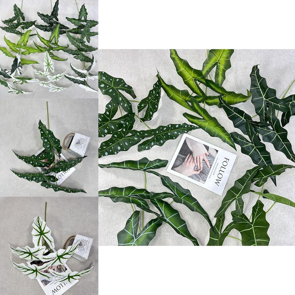 Künstliche grüne Pflanze Alocasia Odora mit lebensechtem Laub für Party- und Eventdekoration