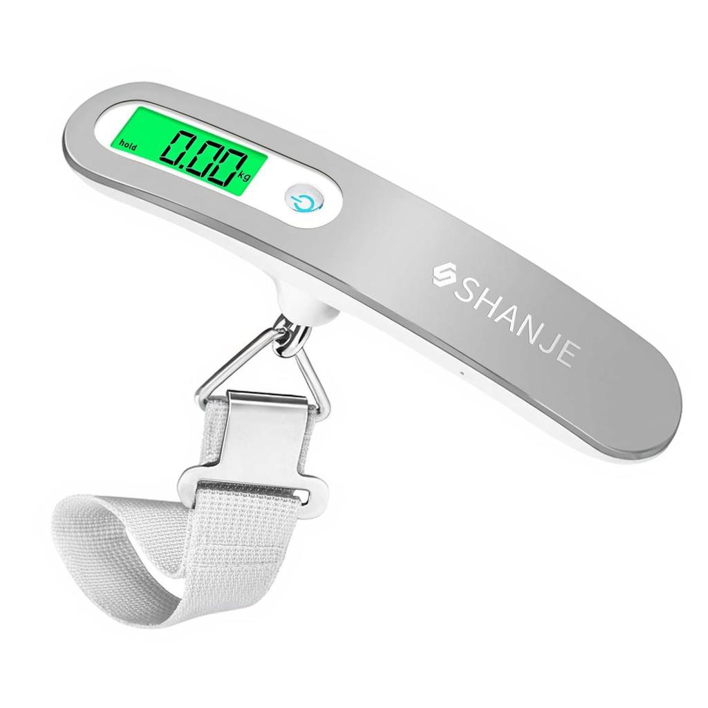 SHANJE Luggage Travel Digital Scale for Weighs Up To Portable Digital Scale with Stainless Steel Hanging Luggage Ideal for and Home with Tare Function