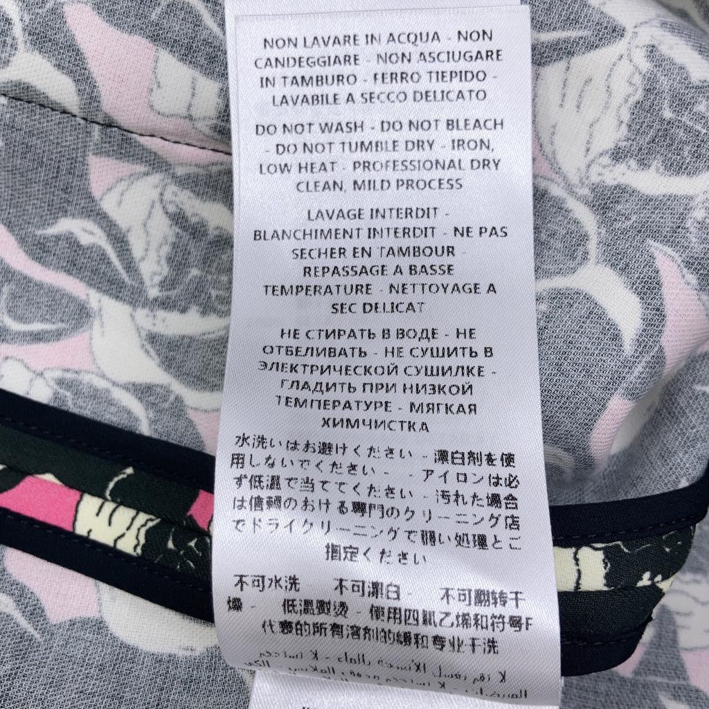 GUCCI 516826 2018 Black x Pink Silk Bulldog Dog Print Peter Pan Collar One-Piece dress 38 pink/blackUsed